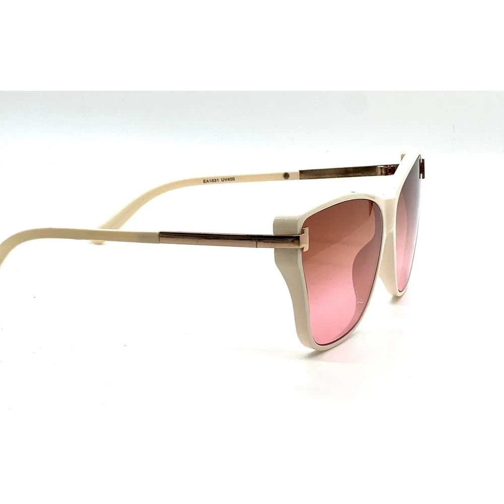 Sunglasses Lady Pink Gradient Lens Ivory Frame Fashion Shades Women's Luxury New